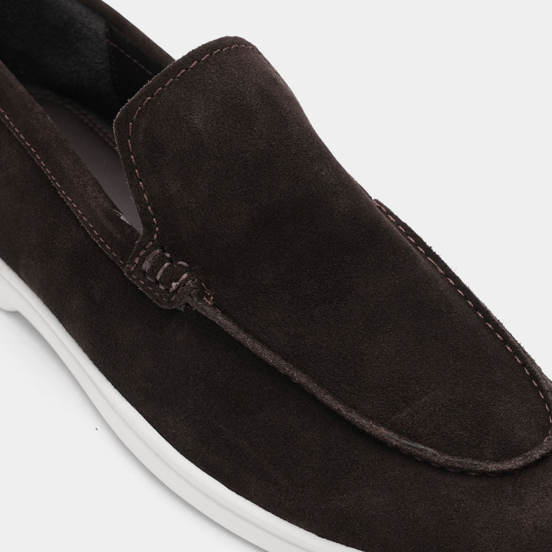 BROWN SUEDE LEATHER LOAFERS - Hi-Street