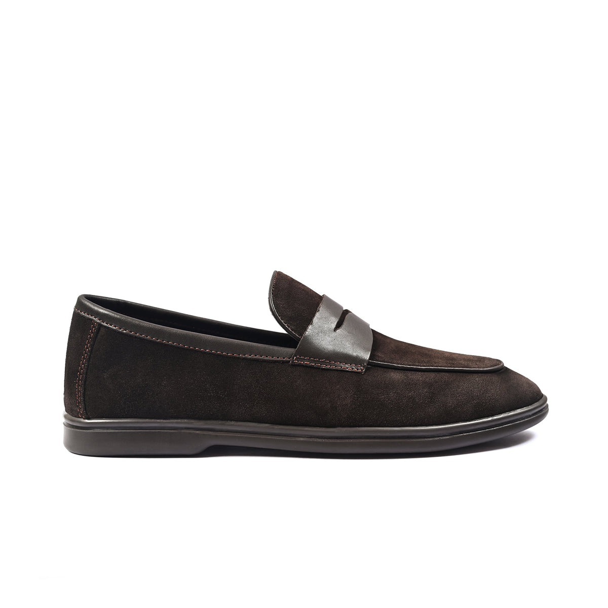 BROWN SUEDE LEATHER LOAFERS - Hi-Street