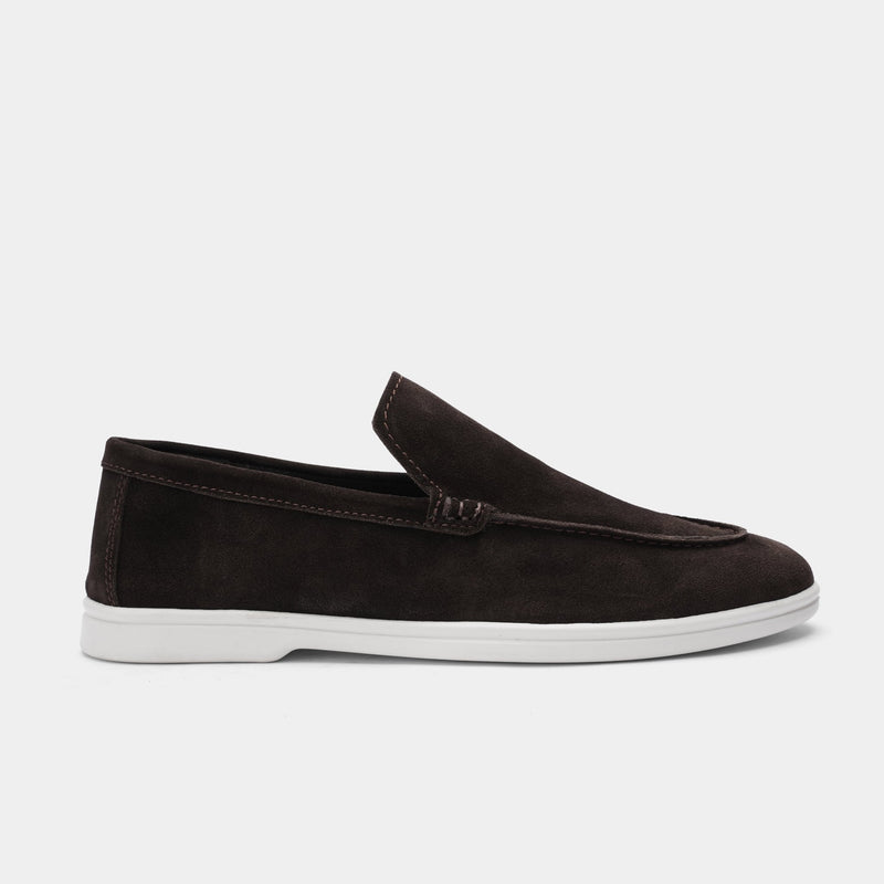 BROWN SUEDE LEATHER LOAFERS - Hi-Street