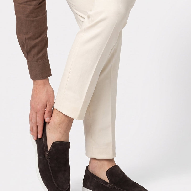 BROWN SUEDE LEATHER LOAFERS - Hi-Street