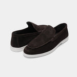 BROWN SUEDE LEATHER LOAFERS - Hi-Street