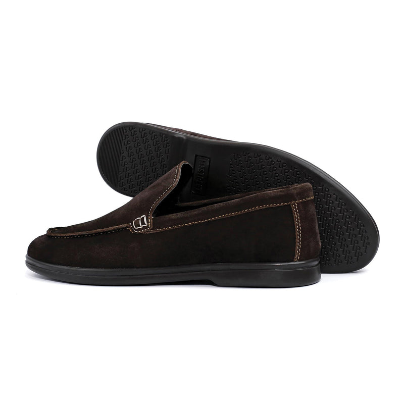 BROWN SUEDE OLD MONEY LOAFERS - Hi-Street