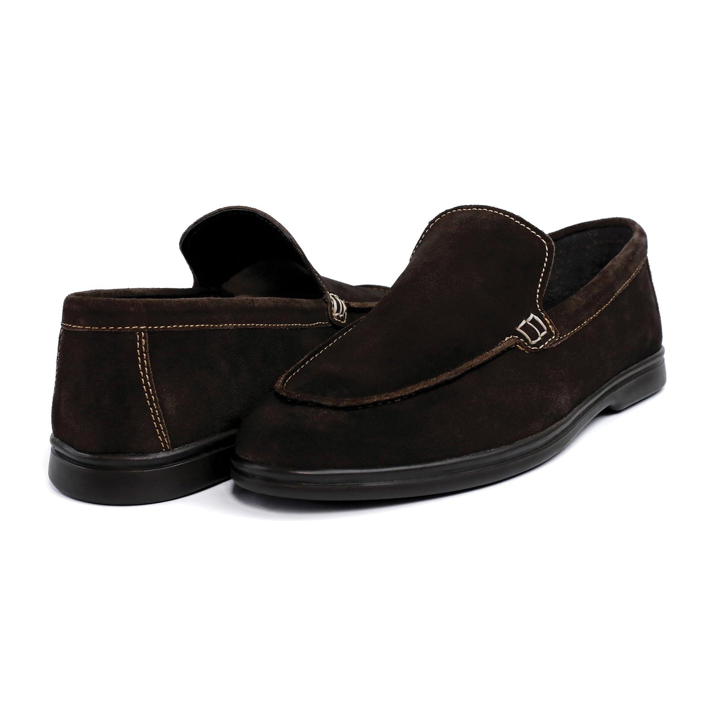 BROWN SUEDE OLD MONEY LOAFERS - Hi-Street