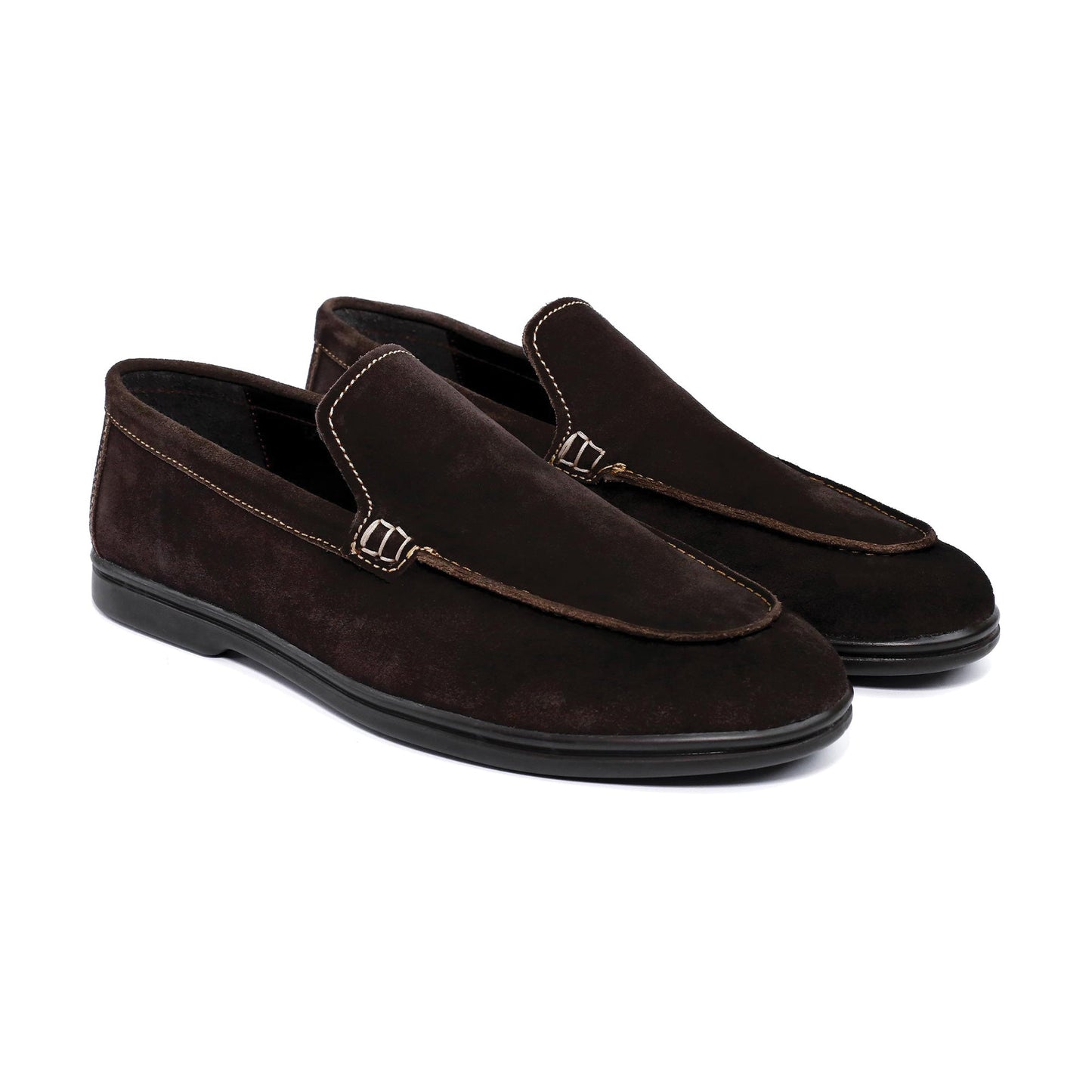 BROWN SUEDE OLD MONEY LOAFERS - Hi-Street
