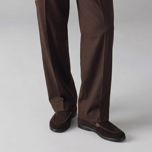 BROWN SUEDE OLD MONEY LOAFERS - Hi-Street