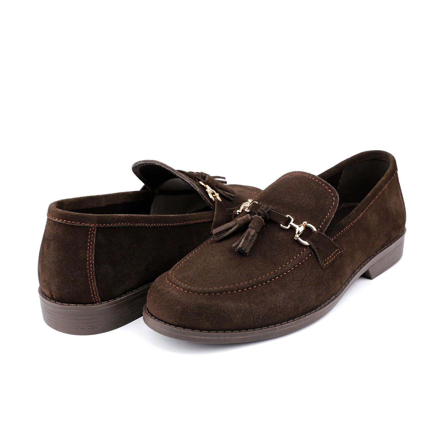 BROWN SUEDE TASSEL SHOES - Hi-Street