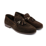 BROWN SUEDE TASSEL SHOES - Hi-Street