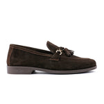 BROWN SUEDE TASSEL SHOES - Hi-Street