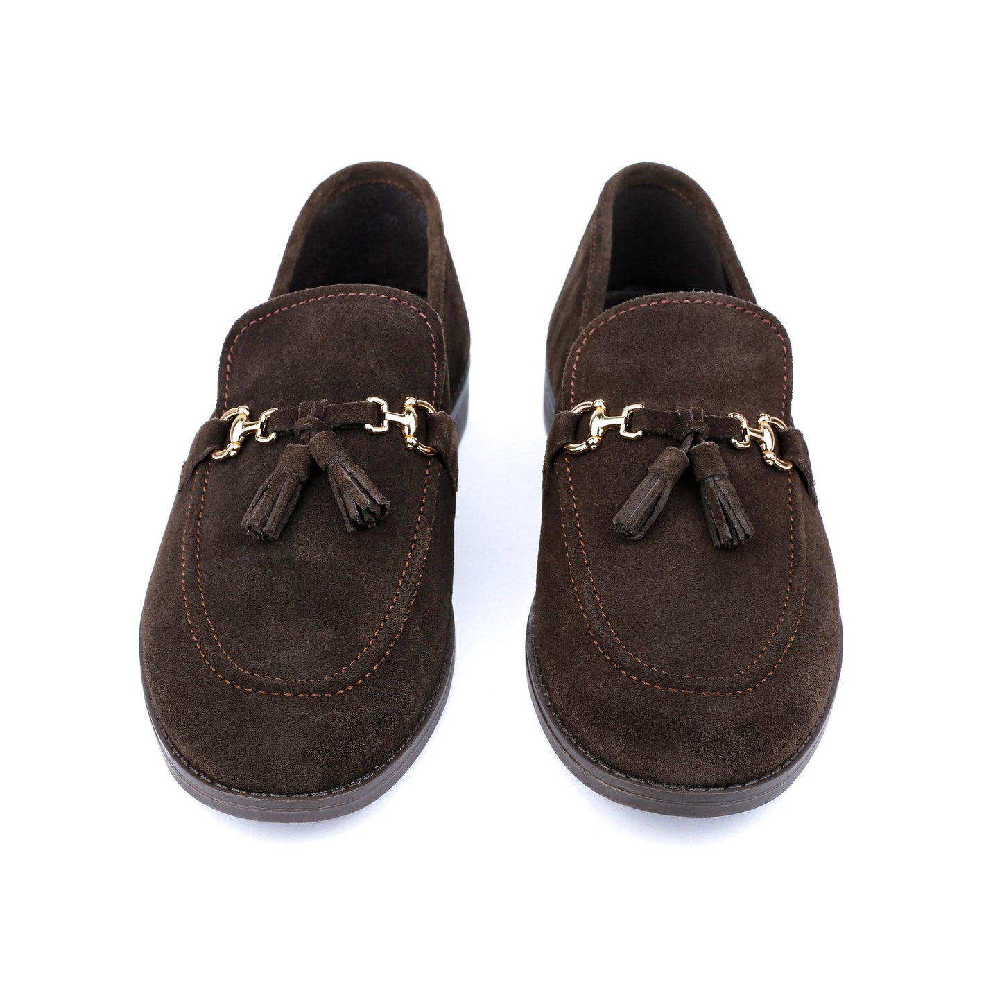 BROWN SUEDE TASSEL SHOES - Hi-Street