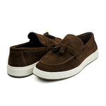 BROWN SUEDE TASSEL SHOES - Hi-Street
