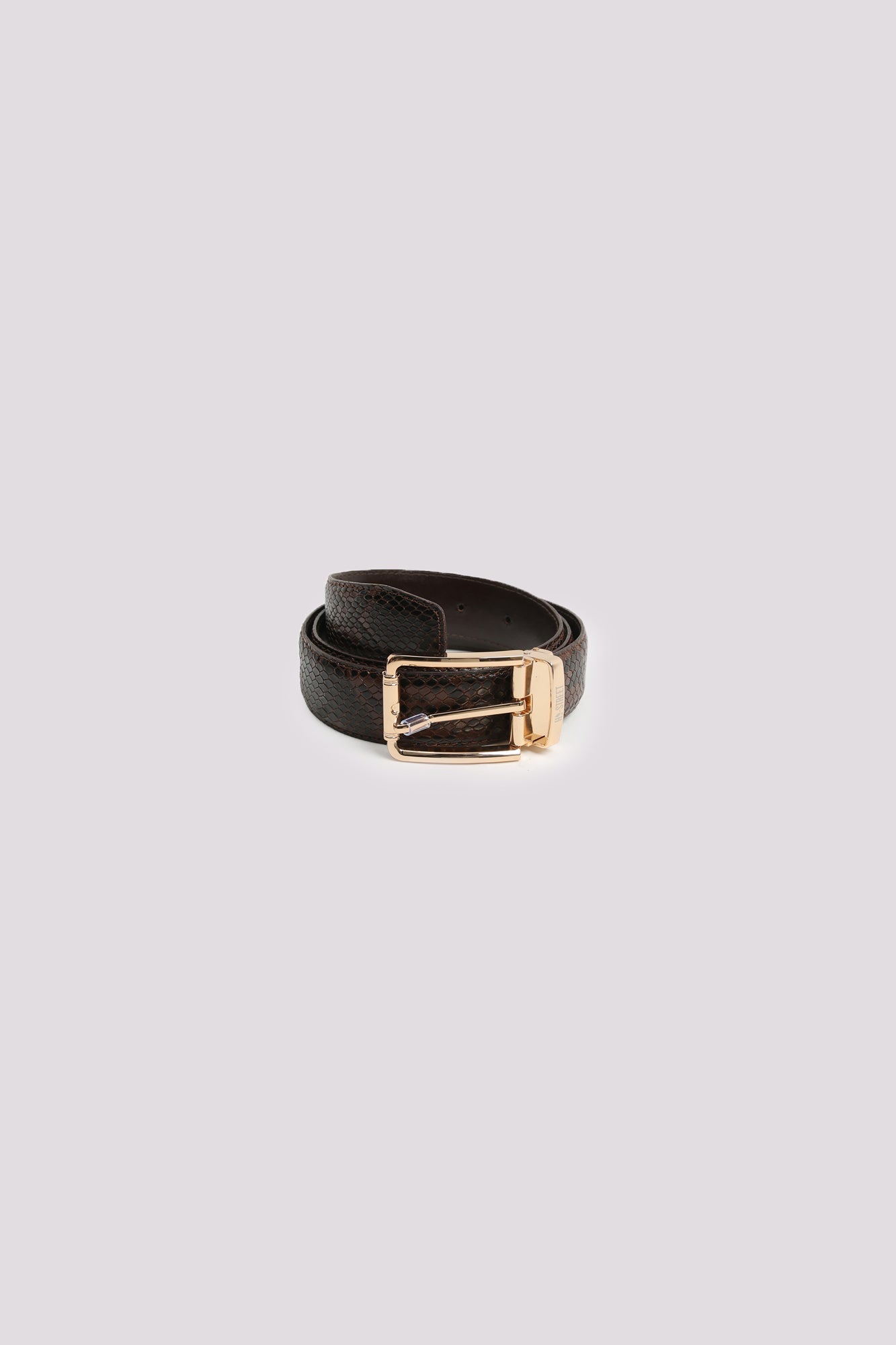Brown Textured Leather Belt - Hi-Street