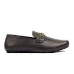 BROWN TEXTURED LEATHER MOCCASIN - Hi-Street
