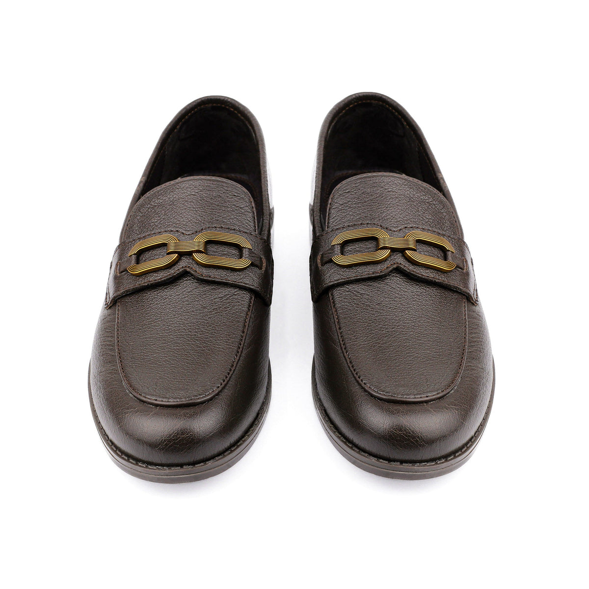 BROWN TEXTURED LEATHER SHOES - Hi-Street