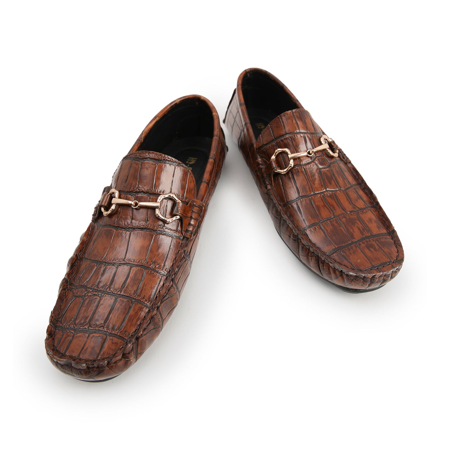 BROWN TEXTURED LEATHER SHOES - Hi-Street