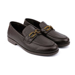 BROWN TEXTURED LEATHER SHOES - Hi-Street