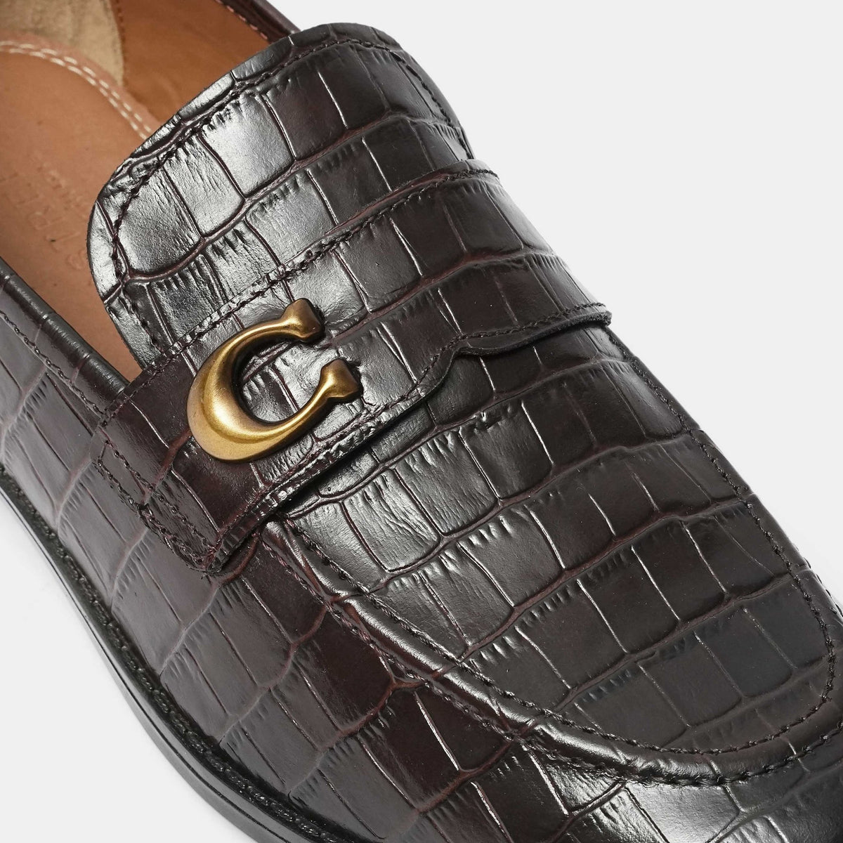 BROWN TEXTURED LEATHER SHOES - Hi-Street