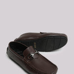 Brown Textured Leather Shoes - Hi-Street