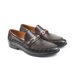 BROWN TEXTURED SPLIT LEATHER SHOES - Hi-Street