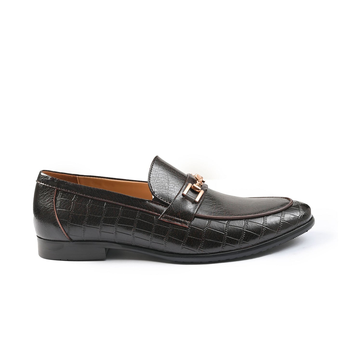 BROWN TEXTURED SPLIT LEATHER SHOES - Hi-Street