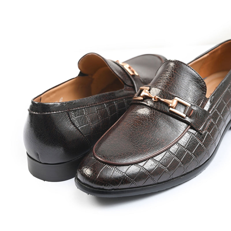 BROWN TEXTURED SPLIT LEATHER SHOES - Hi-Street