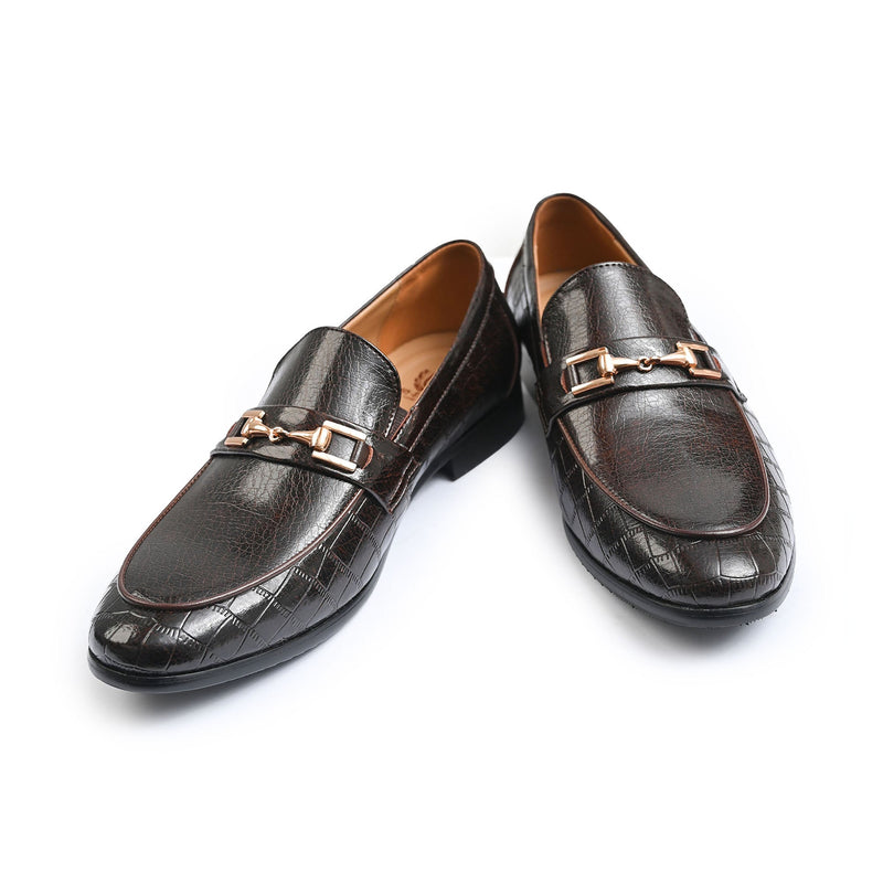 BROWN TEXTURED SPLIT LEATHER SHOES - Hi-Street