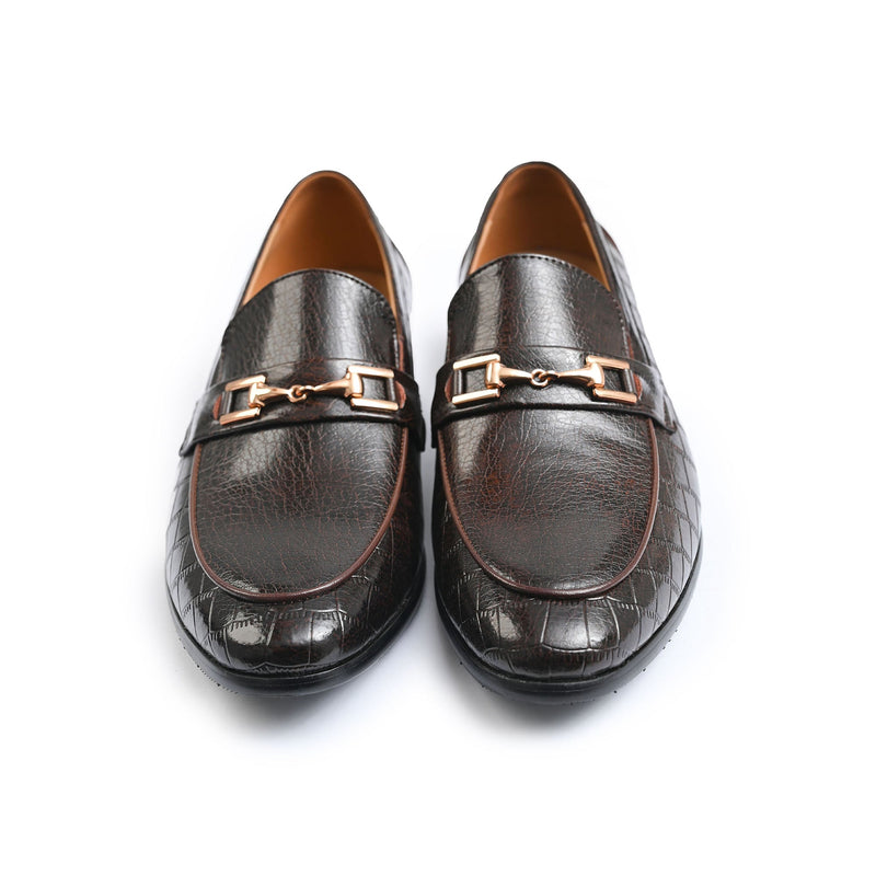 BROWN TEXTURED SPLIT LEATHER SHOES - Hi-Street