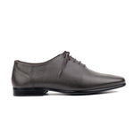 COFEE MILLED LEATHER LACE UP SHOES - Hi-Street