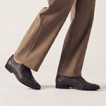 COFEE MILLED LEATHER LACE UP SHOES - Hi-Street