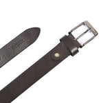 COFFEE ANILINE LEATHER BELT - Hi-Street