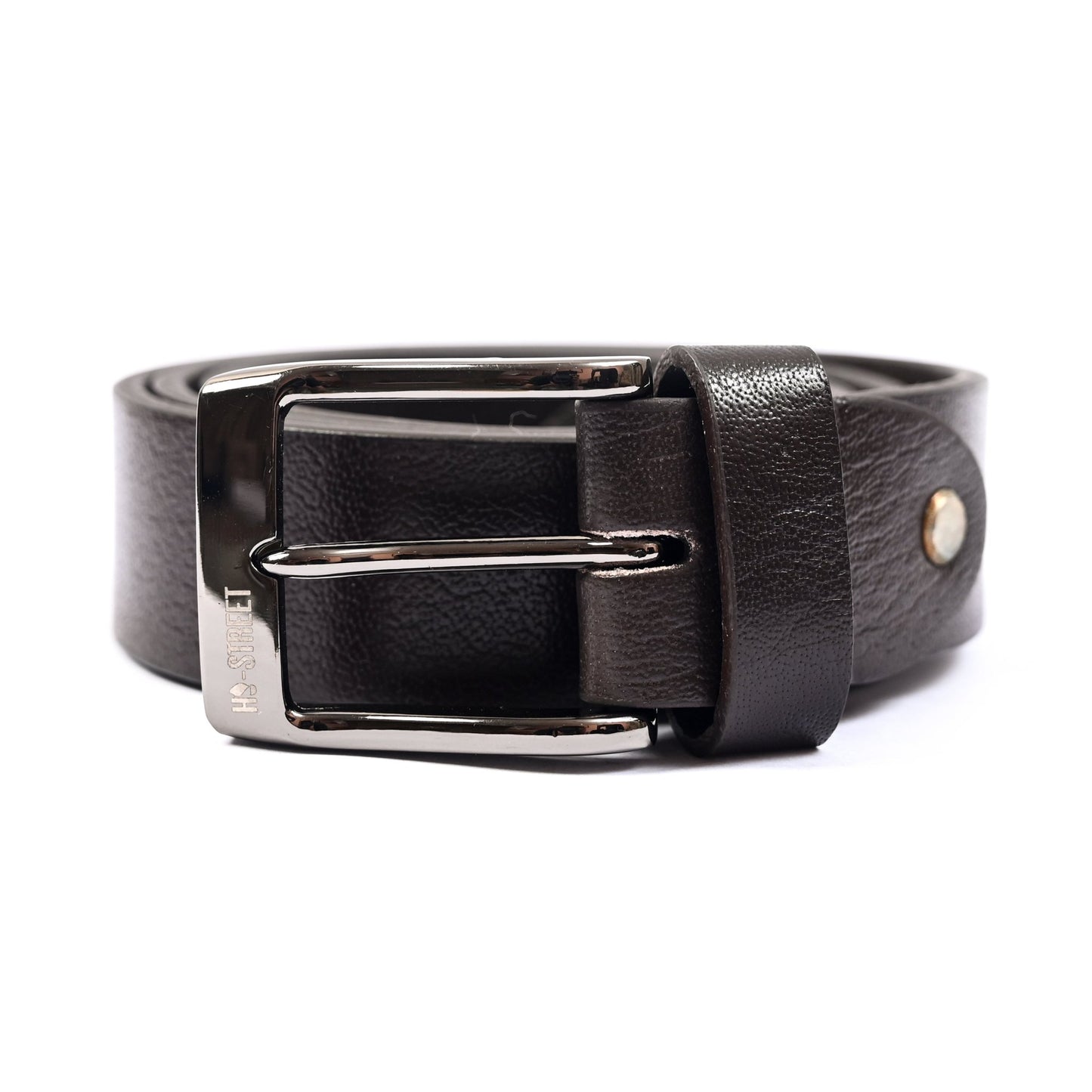 COFFEE ANILINE LEATHER BELT - Hi-Street