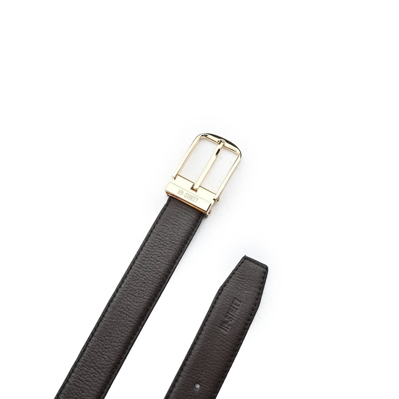 COFFEE MILT LEATHER BELT - Hi-Street