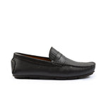 COFFEE TEXTURED LEATHER MOCCASIN - Hi-Street