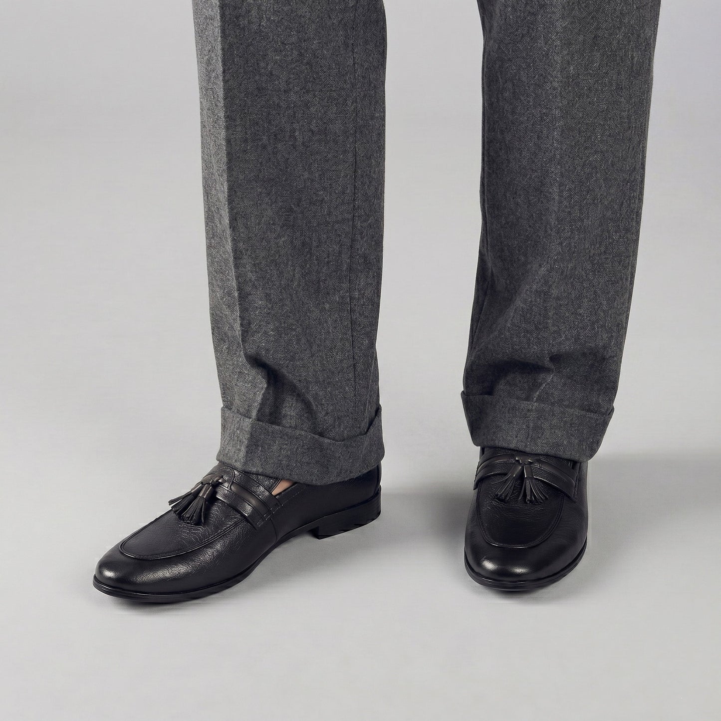 CONTRAST TASSEL LEATHER SHOES - Hi-Street