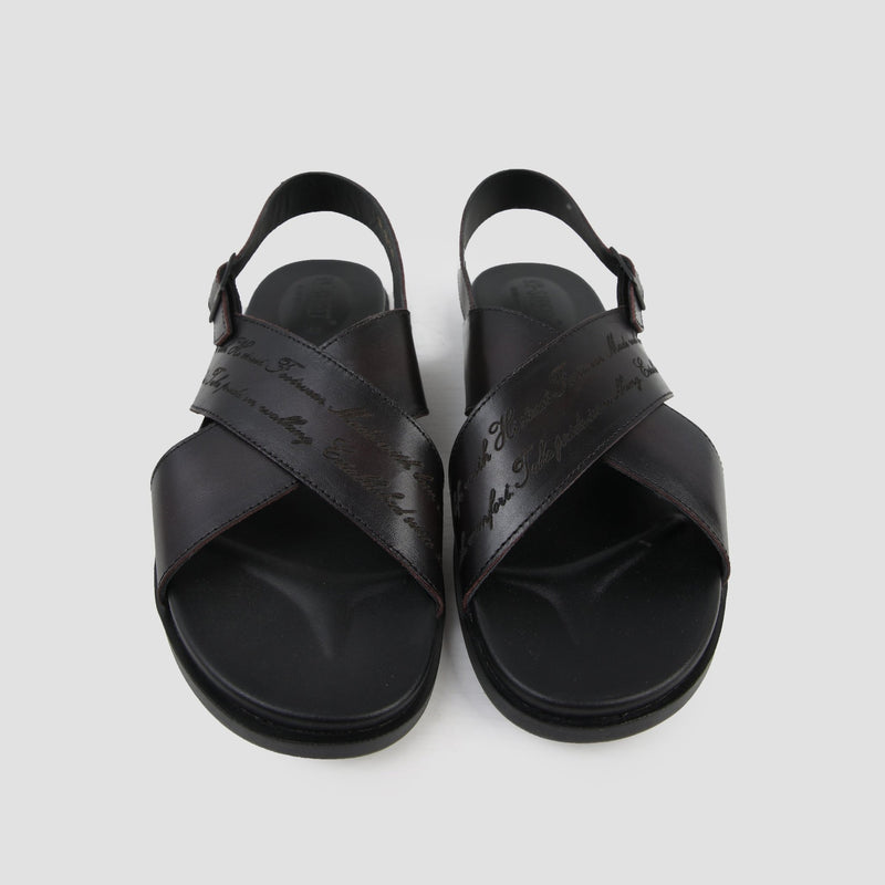 CROSS STRIPE LEATHER SANDAL - Hi-Street