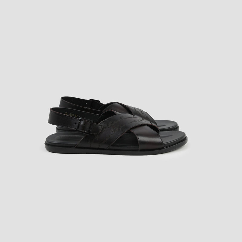 CROSS STRIPE LEATHER SANDAL - Hi-Street