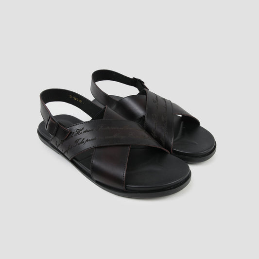 CROSS STRIPE LEATHER SANDAL - Hi-Street