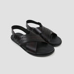 CROSS STRIPE LEATHER SANDAL - Hi-Street