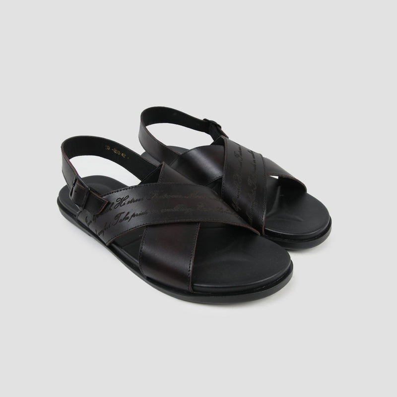 CROSS STRIPE LEATHER SANDAL - Hi-Street