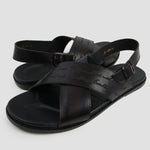 CROSS STRIPE LEATHER SANDAL - Hi-Street