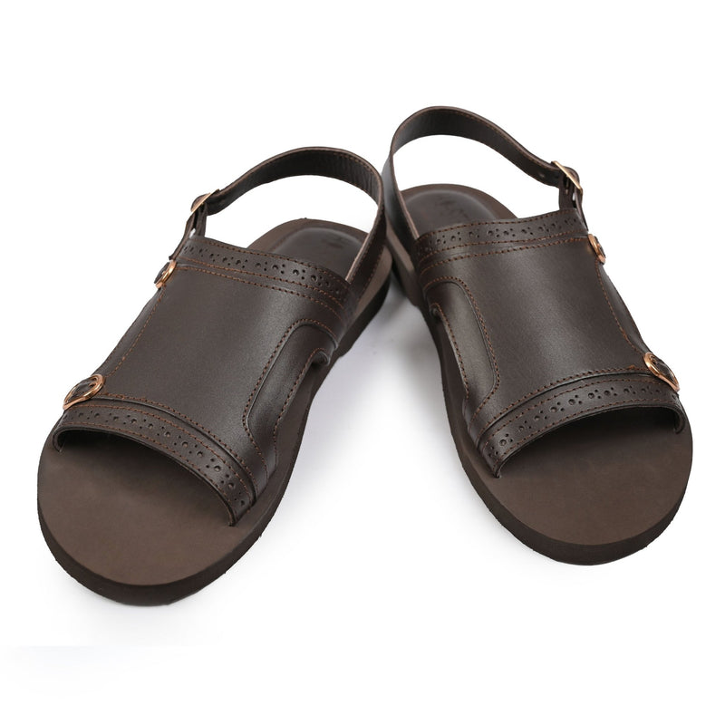 DOUBLE BUCKLE LEATHER SANDAL - Hi-Street