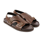 DOUBLE BUCKLE LEATHER SANDAL - Hi-Street
