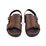 DOUBLE BUCKLE LEATHER SANDAL - Hi-Street