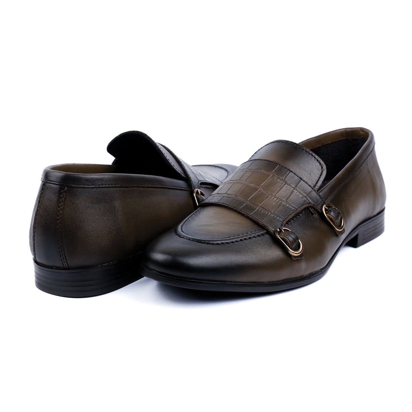 DOUBLE BUCKLE LEATHER SHOES - Hi-Street