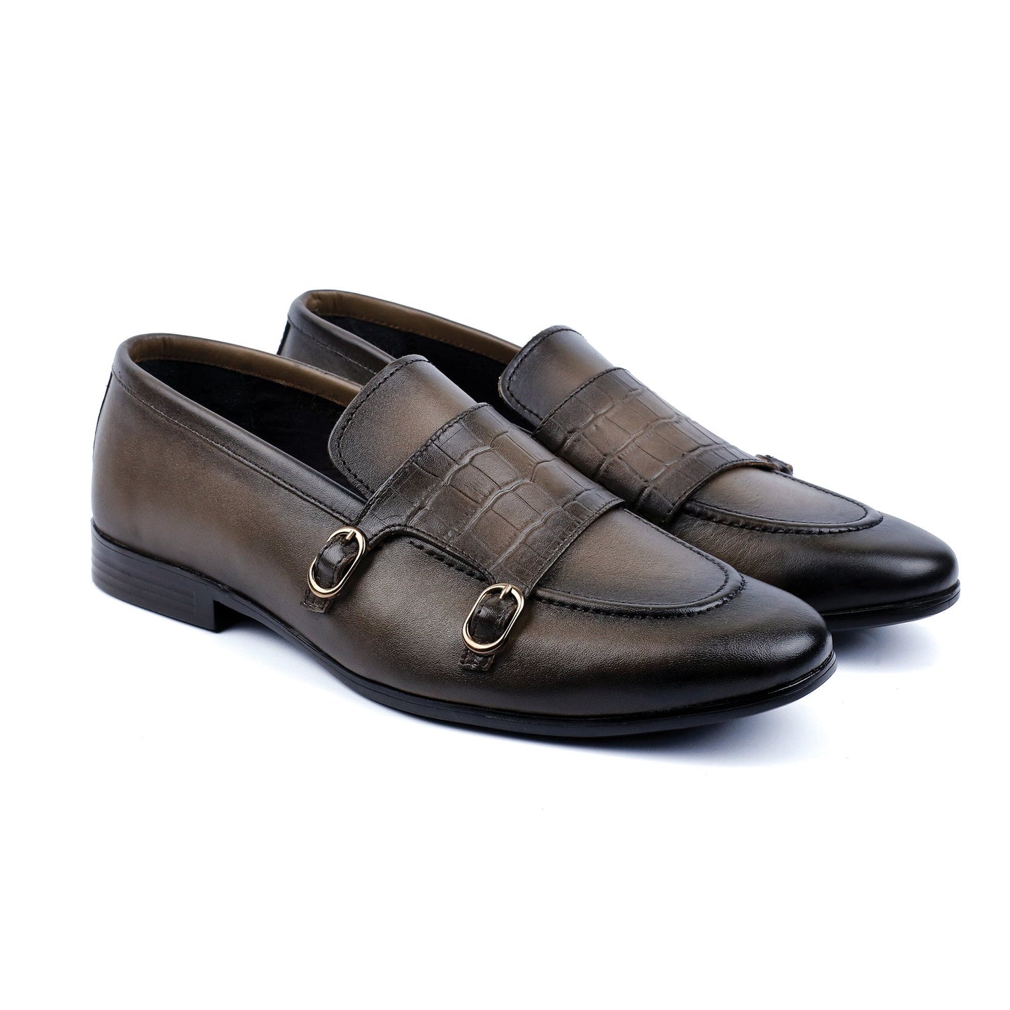 DOUBLE BUCKLE LEATHER SHOES - Hi-Street