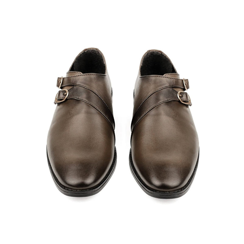 DOUBLE BUCKLE LEATHER SHOES - Hi-Street