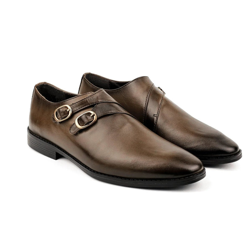 DOUBLE BUCKLE LEATHER SHOES - Hi-Street
