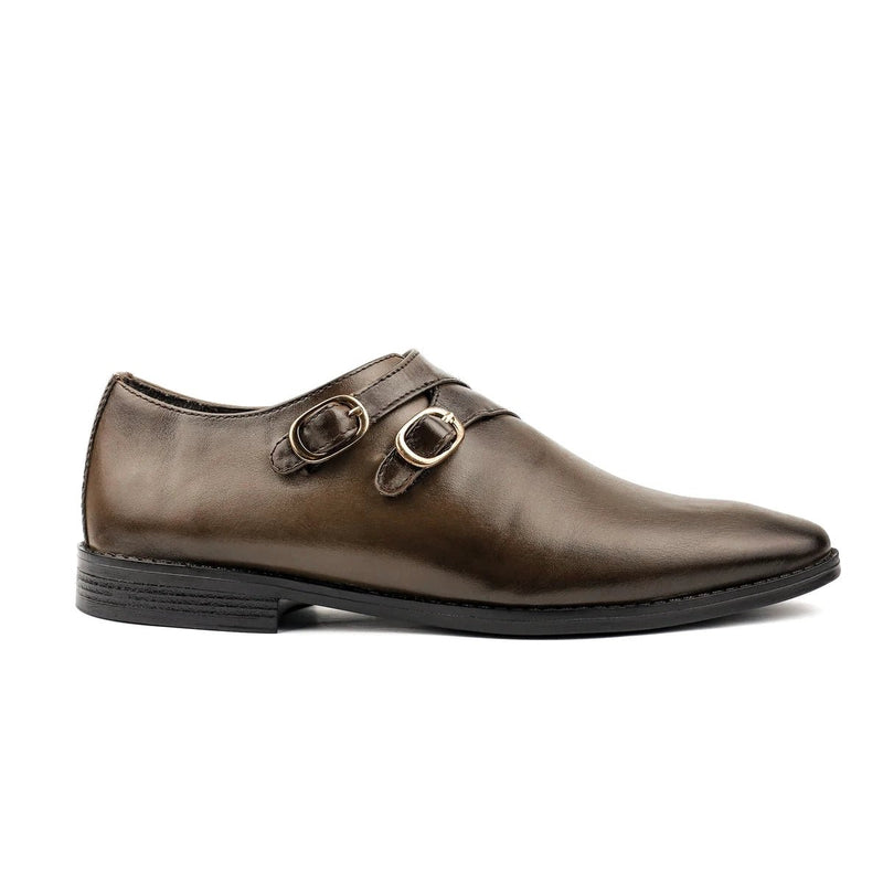 DOUBLE BUCKLE LEATHER SHOES - Hi-Street
