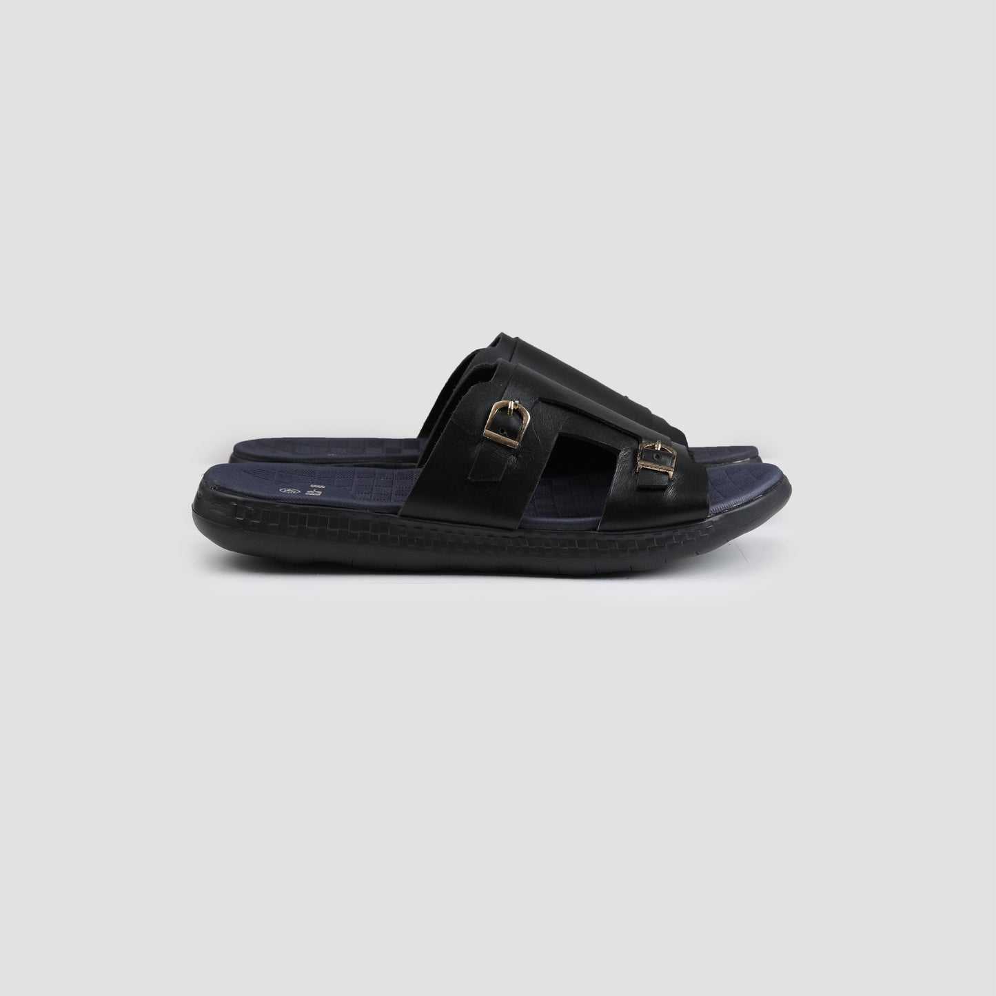 DOUBLE BUCKLE LEATHER SLIPPER - Hi-Street