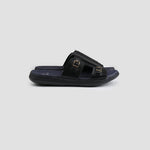 DOUBLE BUCKLE LEATHER SLIPPER - Hi-Street
