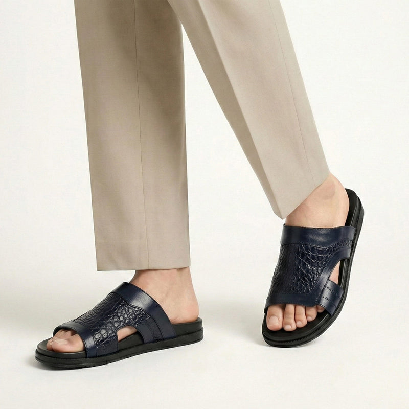 DUAL TONE COMFY NAVY SLIPPER - Hi-Street